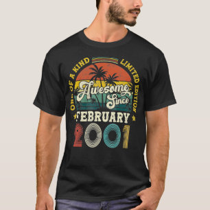 Awesome Since February 2001 Vintage 21th Birthday  T-Shirt