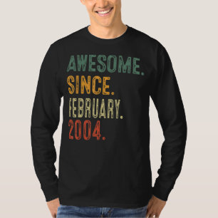 Awesome Since February 2004 19th Birthday Gift 19  T-Shirt