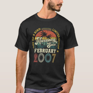 Awesome Since February 2007 Vintage 15Th Birthday T-Shirt