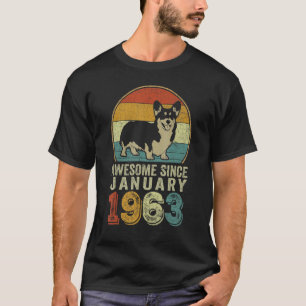 Awesome Since January 1963 60th Birthday Dog T-Shirt