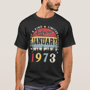 Awesome Since January 1973 Vintage Retro Birthday T-Shirt
