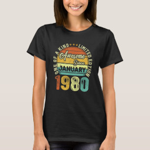 Awesome Since January 1980 43rd Birthday  43 Years T-Shirt