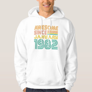 Awesome since January 1982, Birthday year Hoodie