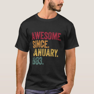 Awesome Since January 1983 38Th Birthday Gift Retr T-Shirt