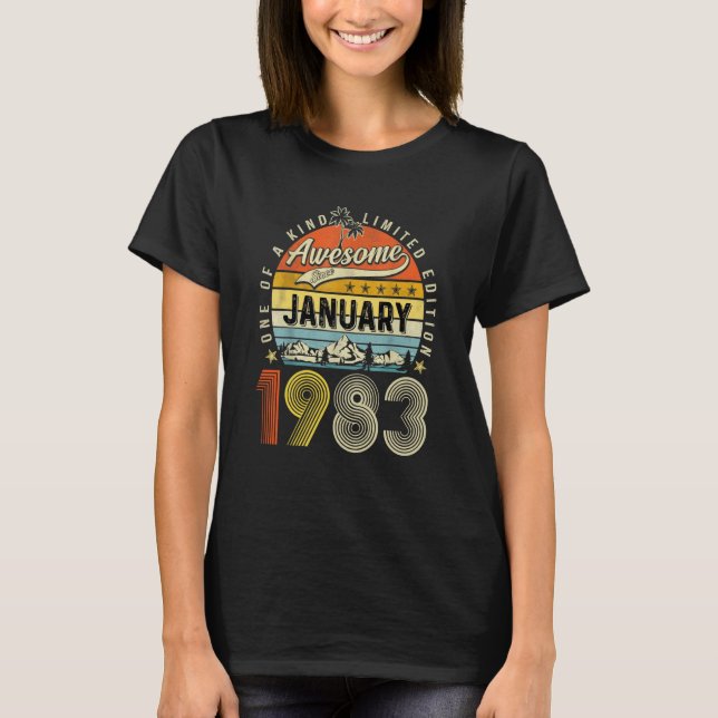 Awesome Since January 1983 40 Years Old T-Shirt (Front)