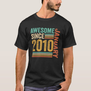 Awesome Since January 2010 13th Birthday  13 Years T-Shirt