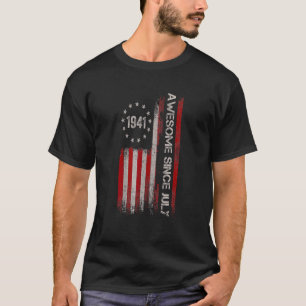 Awesome Since July 1941 American Flag 81st Birthda T-Shirt