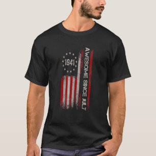 Awesome Since July 1941 American Flag 81st Birthda T-Shirt