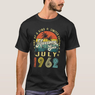 Awesome Since July 1962 Vintage 60th Birthday For  T-Shirt