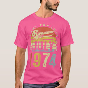 Awesome Since July 1974 Vintage 48th Birthday for  T-Shirt