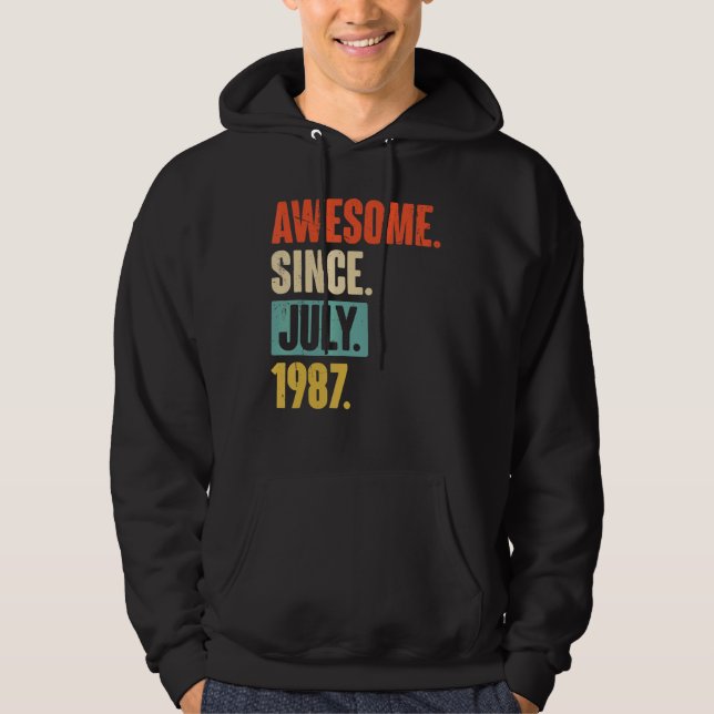 Awesome Since July 1987  35 Year Old 35th Birthday Hoodie (Front)