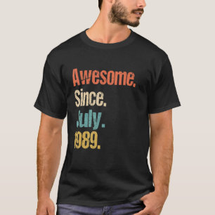Awesome Since July 1989 33rd Birthday Vintage T-Shirt