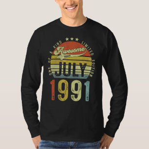 Awesome Since July 1991 Vintage 31st Birthday For  T-Shirt