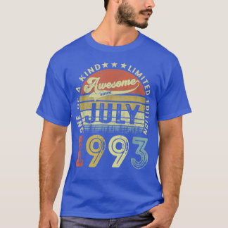 Awesome Since July 1993 29 Years Old 29th Birthday T-Shirt