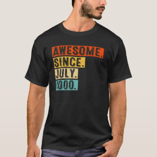 Awesome Since July 2000 Vintage 22nd Birthday T-Shirt