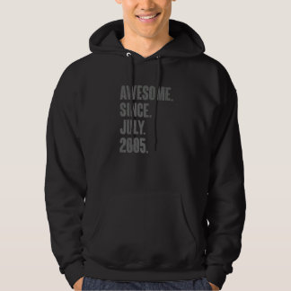 Awesome Since July 2005 17 Year Old 17th Birthda Hoodie