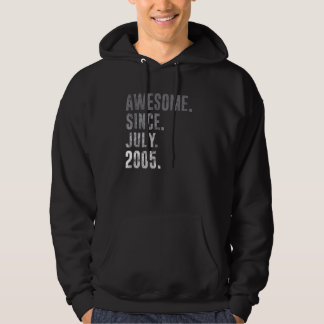 Awesome Since July 2005 17th Birthday Vintage 2005 Hoodie