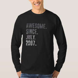 Awesome Since July 2007 15th Birthday Vintage 2007 T-Shirt