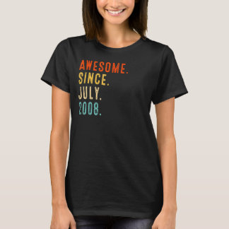 Awesome Since July 2008 Vintage 14th Birthday T-Shirt