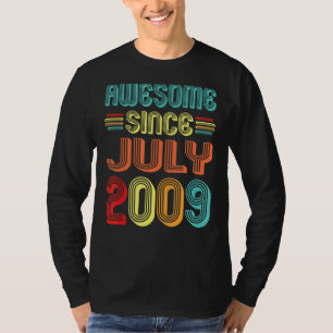 Awesome Since July 2009 Vintage 13 Years Old 13th T-Shirt