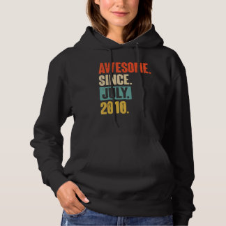 Awesome Since July 2010 12 Year Old 12th Birthday Hoodie