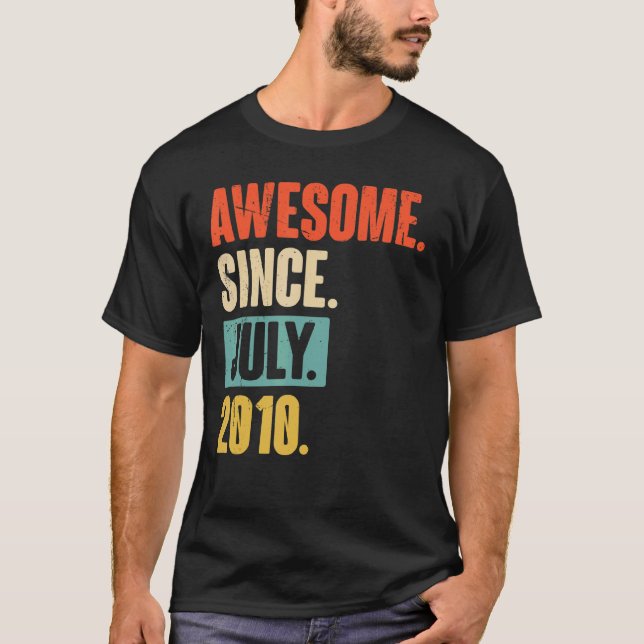 Awesome Since July 2010  12 Year Old 12th Birthday T-Shirt (Front)