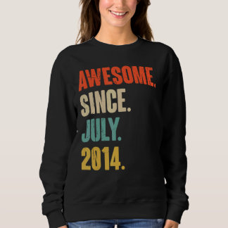 Awesome Since July 2014 8 Year Old 8th Birthday Sweatshirt