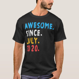 Awesome Since July 2020 3 Years Old 3rd Birthday M T-Shirt