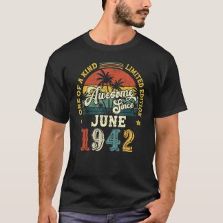 Awesome Since June 1942 Vintage 80th Birthday T-Shirt