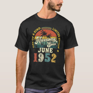 Awesome Since June 1952 Vintage 70th Birthday T-Shirt