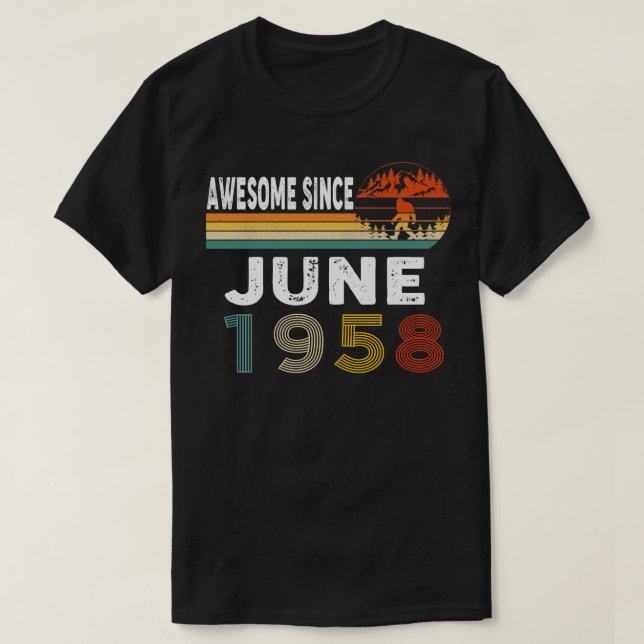 Awesome Since June 1958 T-Shirt (Design Front)