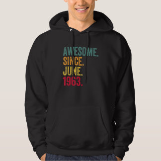 Awesome Since June 1963 Vintage 59th Birthday Hoodie
