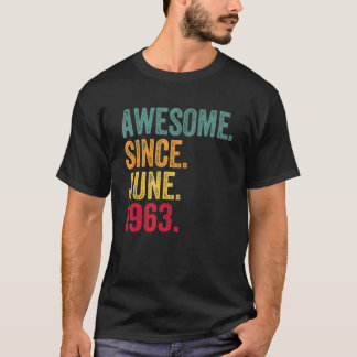 Awesome Since June 1963 Vintage 59th Birthday T-Shirt