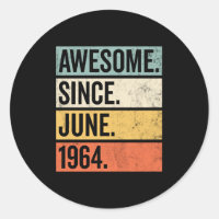 Awesome Since June 1964 Birthday Retro