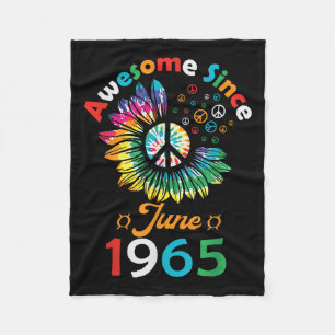 Awesome Since June 1965, Is Funny Birthday Quote Fleece Blanket