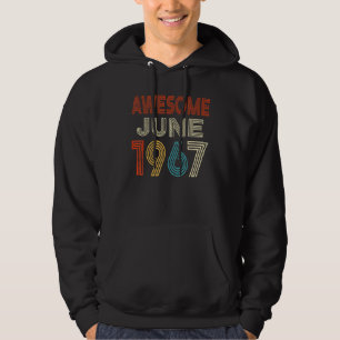 Awesome Since June 1967 Vintage 55th Birthday Hoodie