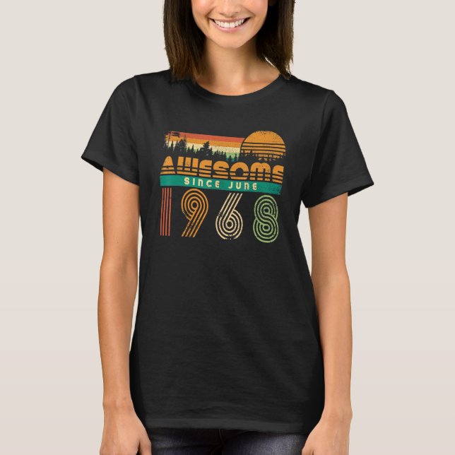 Awesome Since June 1968 Birthday   For Men Women V T-Shirt (Front)