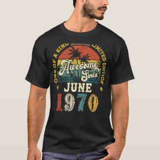 Awesome Since June 1970 Vintage 52nd Birthday T-Shirt