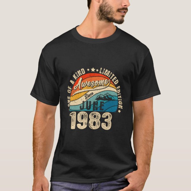 Awesome Since June 1983 40 40Th T-Shirt (Front)