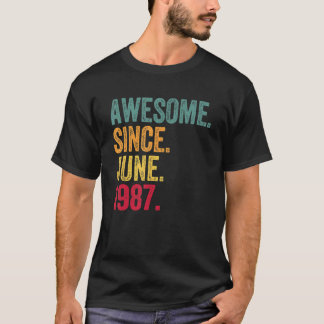 Awesome Since June 1987 Vintage 35th Birthday T-Shirt