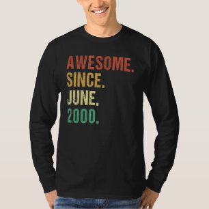 Awesome Since June 2000 22nd Birthday 22 Years Old T-Shirt