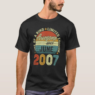 Awesome Since June 2007 15 Years Old 15th Birthday T-Shirt