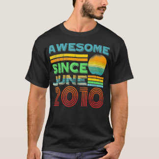 Awesome Since June 2010 11 Years Old 11th Birthday T-Shirt