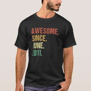 Awesome Since June 2011 11th Birthday 11 Years Old T-Shirt