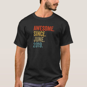 Awesome Since June 2019 3rd Birthday Vintage Retro T-Shirt