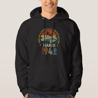 Awesome Since March 1942 Vintage 80th Birthday For Hoodie