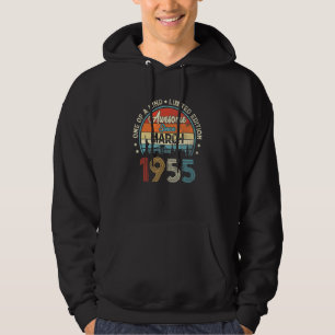 Awesome Since March 1955 Vintage 67th Birthday Hoodie