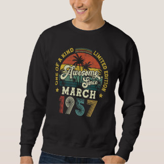 Awesome Since March 1957 Vintage 65th Birthday Sweatshirt