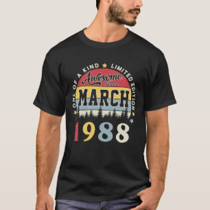Awesome Since March 1988 Vintage Retro Birthday T-Shirt