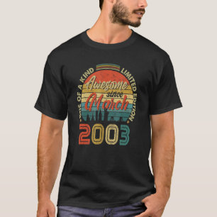 Awesome Since March 2003 Vintage 19th Birthday T-Shirt